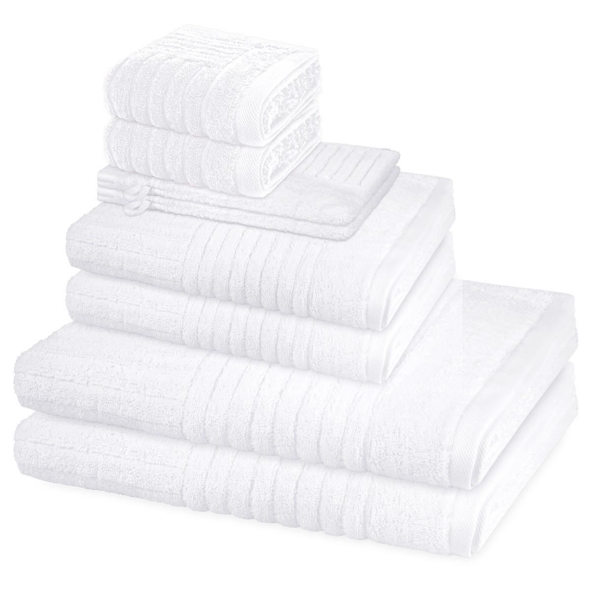 FROTTIERSET Carre 8-teilig - Weiß, Textil (50/100cm) - Ross