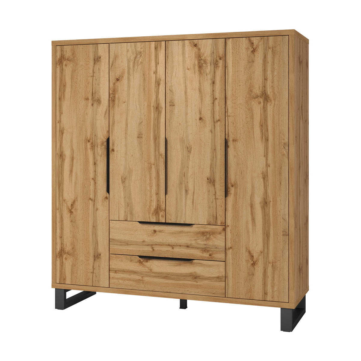 DREHTÜRENSCHRANK HALLETTA 191/210/60 cm 4-türig Eiche Wotan - Eiche Wotan, Holzwerkstoff (191/210/60cm) - MASSENO