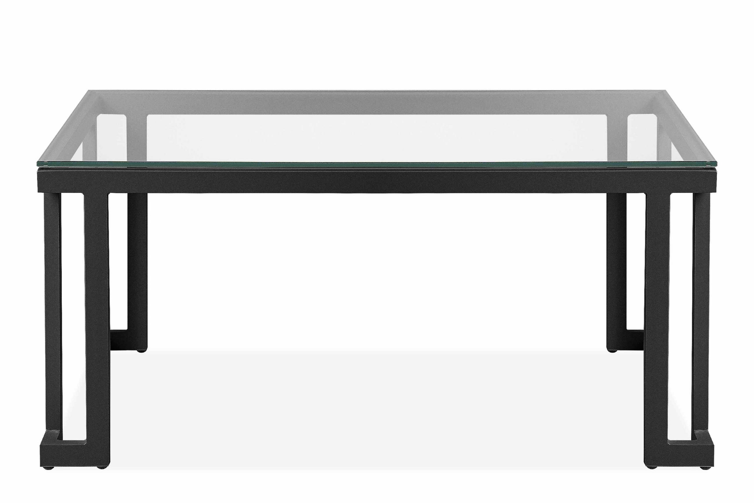 GARTENTISCH TRIGLO gehärtetes Glas, Modern, Dunkelgrau - Dunkelgrau, Glas/Metall (60/90/41cm) - KONSIMO®