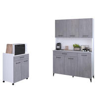KÜCHENMÖBEL Malice 2 in Weiß und Beton 2teilig Küchenbuffet - Weiß, Holzwerkstoff (80/200/120cm)