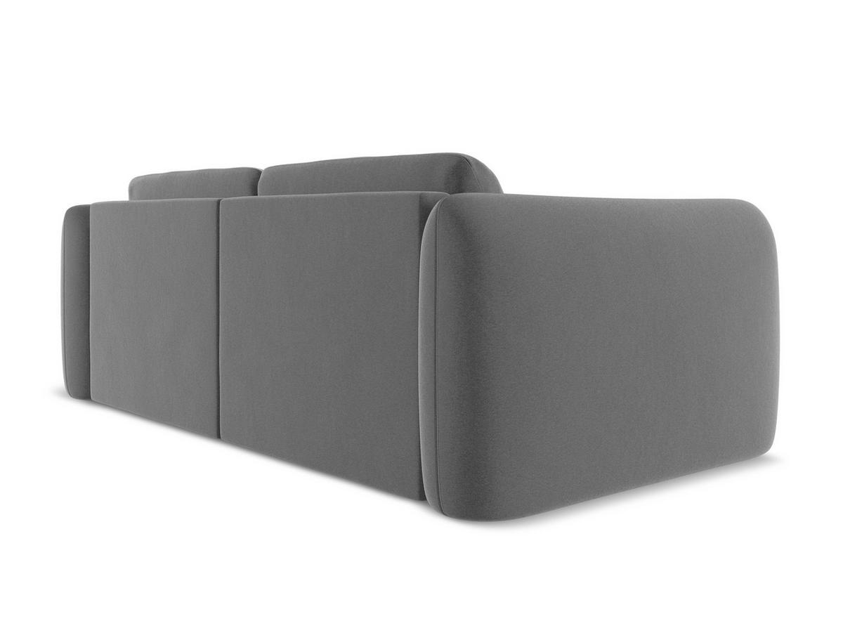 3-SITZER SOFA Samt Stoff Grau - Schwarz/Grau, Kunststoff/Textil (210/74/105cm) - Makamii