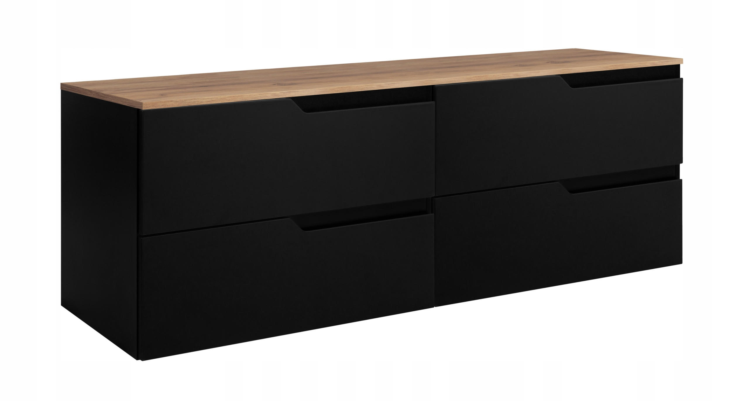 Rodan Waschbeckunterschrank Eiche, Schwarz 120x57x46 cm