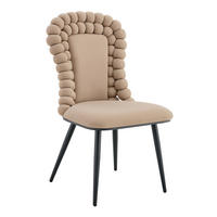 STUHL-SET DE-36757 2 Stück mit Kugelketten-Rückenlehne Camelfarben - Sandfarben, Metall (51/95/47cm) - ComfortXL