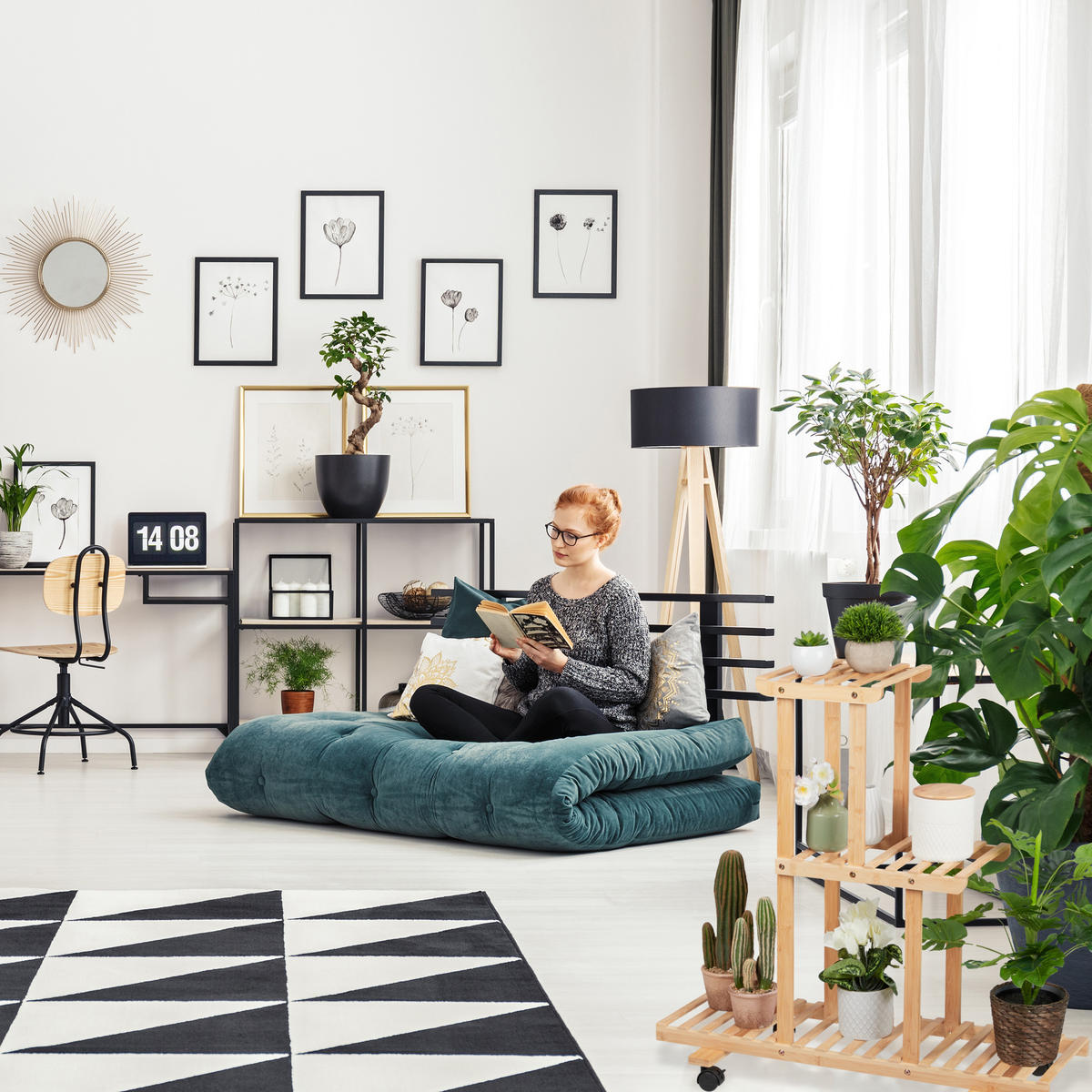 PFLANZENREGAL - Hellbraun, Holz (81/82/36cm) - Relaxdays