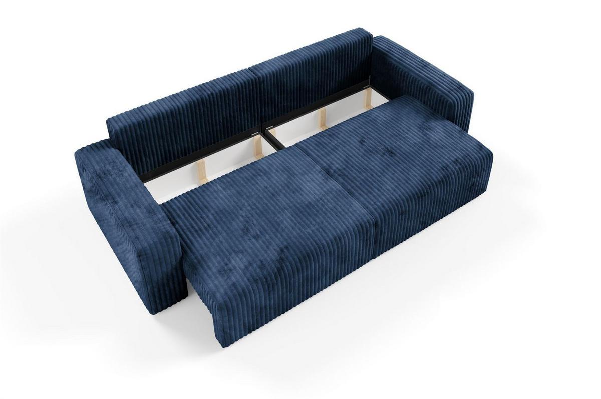 SCHLAFSOFA Natalia - Dunkelblau, Holzwerkstoff/Textil (252/85/105cm) - Fun Möbel