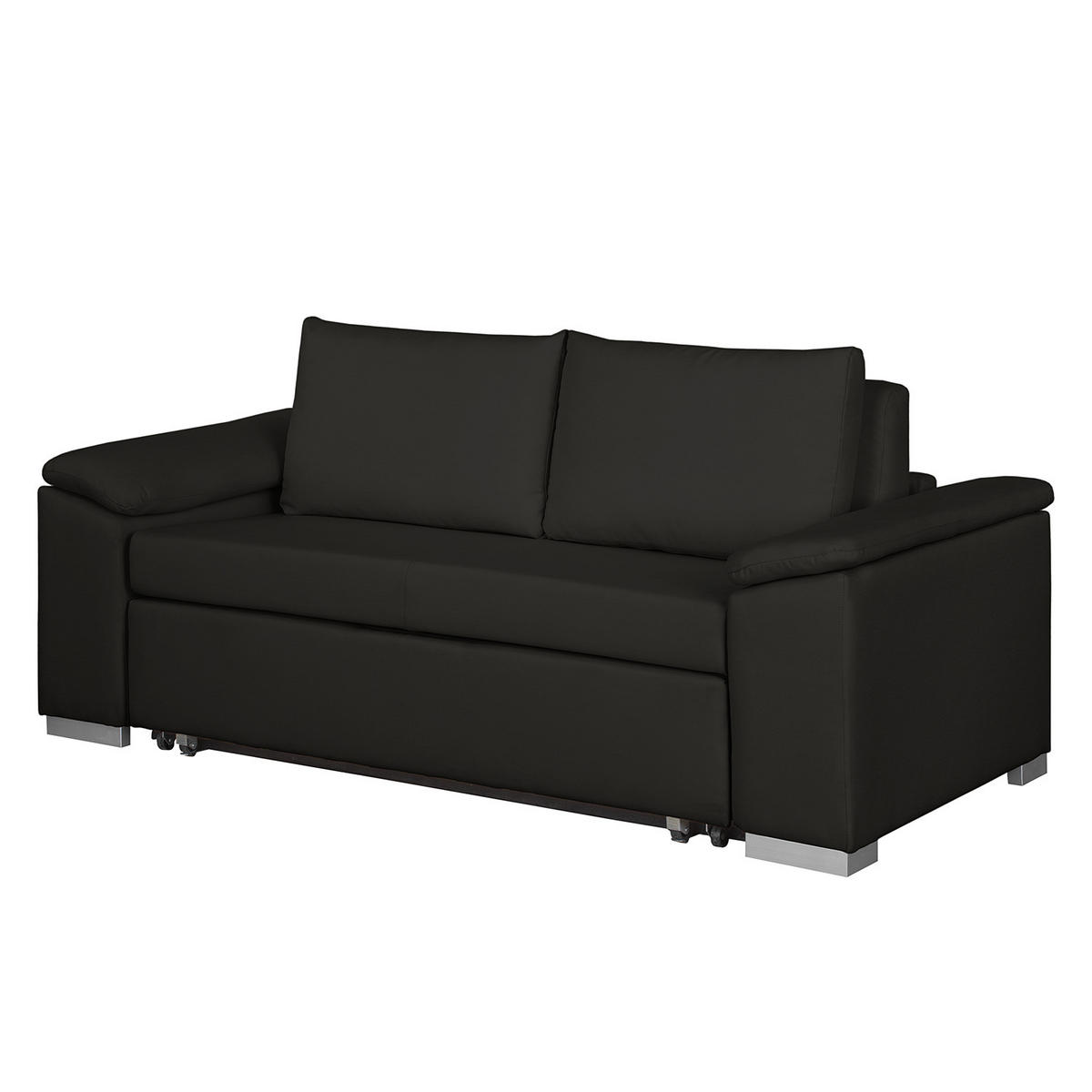 SCHLAFSOFA mit schräger Armlehne - Schwarz, Textil (210/90/90cm) - home24