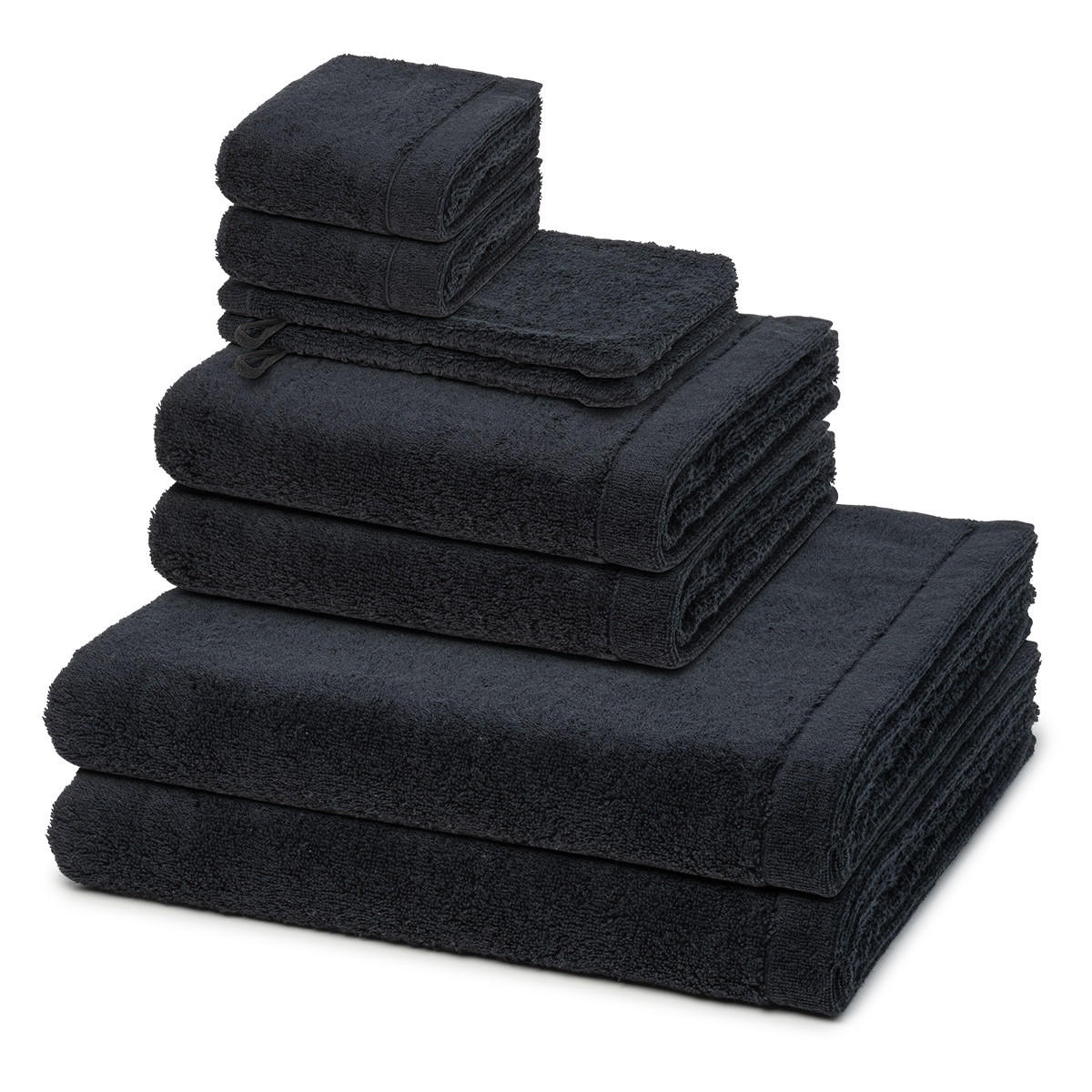 FROTTIERSET Lifestyle 8-teilig - Schwarz, Textil (50/100cm) - Cawoe