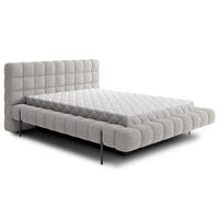 BOXSPRING POSTEL 180/200 Ezio Grey - šedá, dřevo (180/200cm) - Petits-meubles