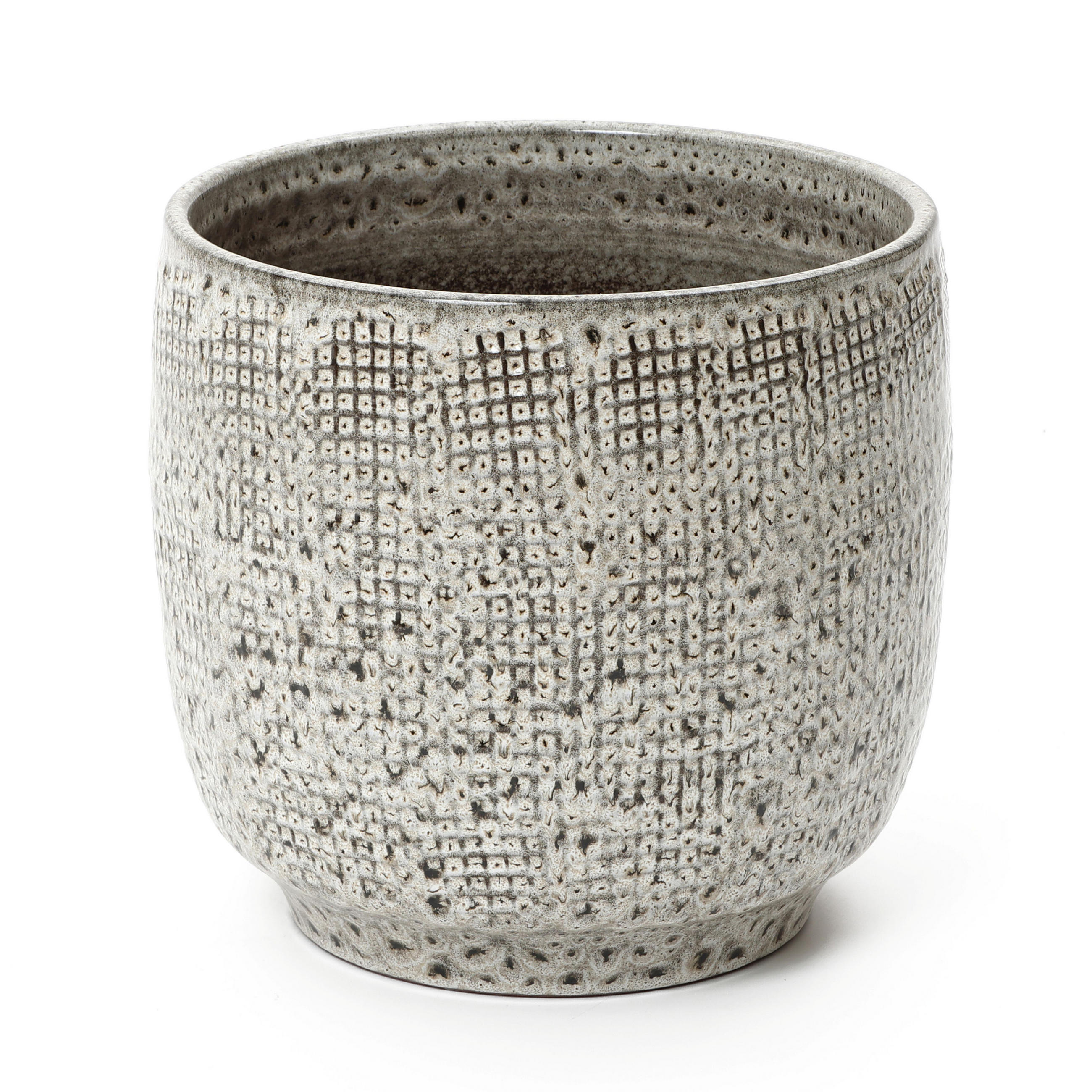 KERAMIK-BLUMENTOPF grau, Ø 30 × H 28 cm - Weiß, Keramik (28.8cm)