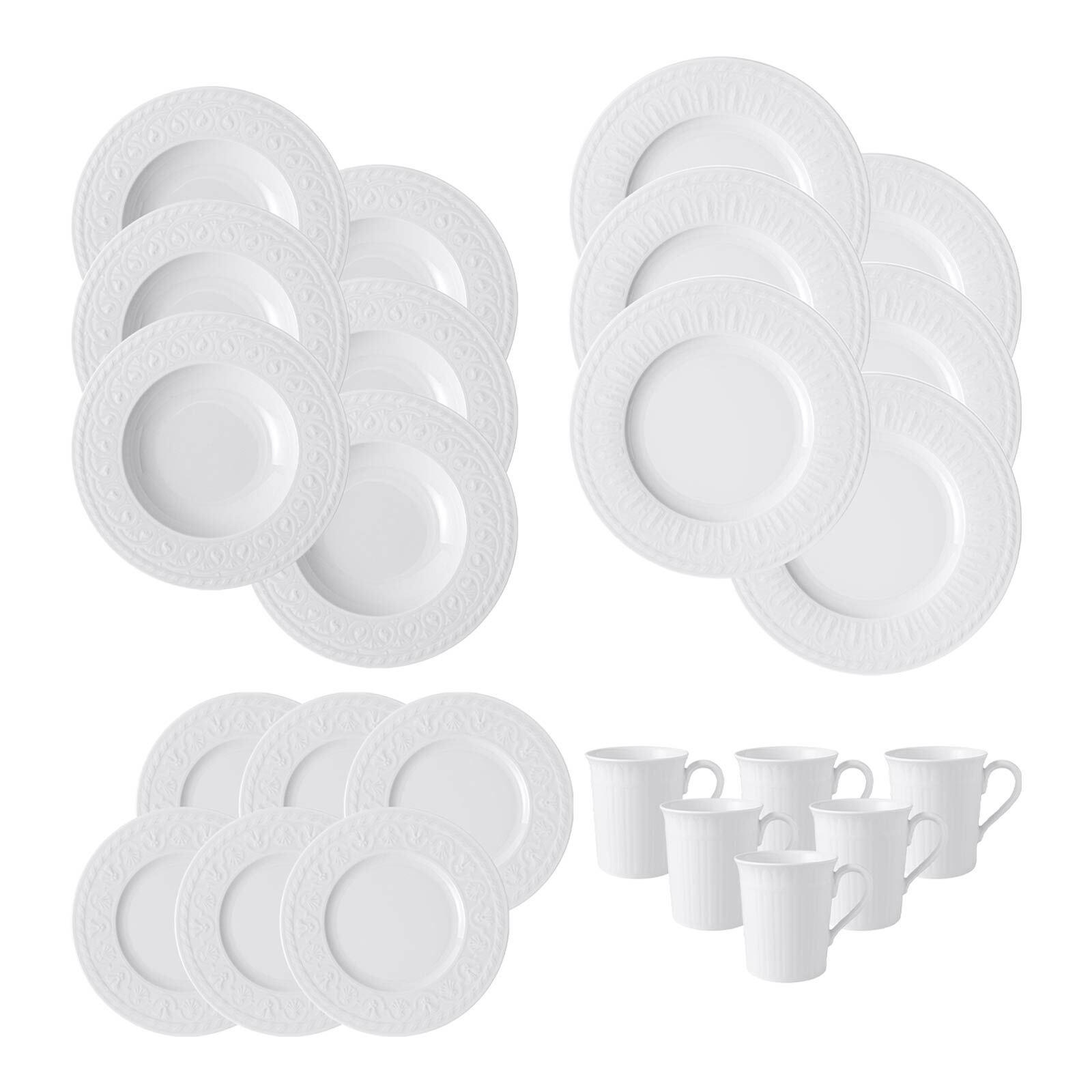 GESCHIRR-SET Cellini weiß 24er Set - Weiß, Keramik (1/1/1cm) - Villeroy & Boch