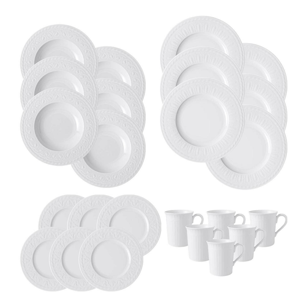 GESCHIRR-SET Cellini weiß 24er Set - Weiß, Keramik (1/1/1cm) - Villeroy & Boch