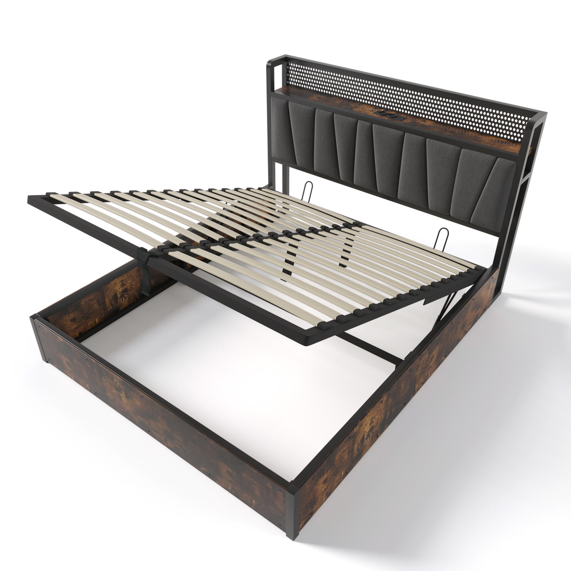 DOPPELBETT Braun 222/146 cm - Braun, Holz/Metall (140/200cm) - Urban Meuble