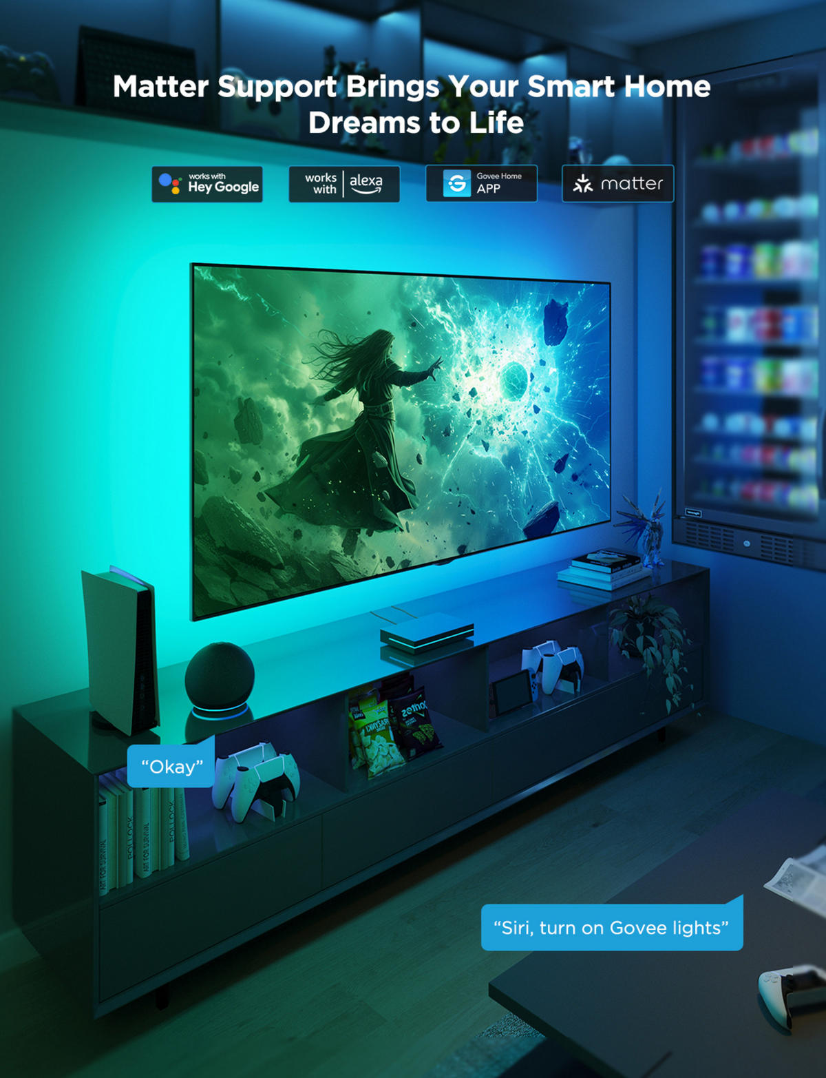 TV-HINTERGRUNDBELEUCHTUNG AI Sync Box 2 RGBIC+W, 75-85 Zoll - Multicolor, Metall (27.3/23.6/8.9cm) - Govee