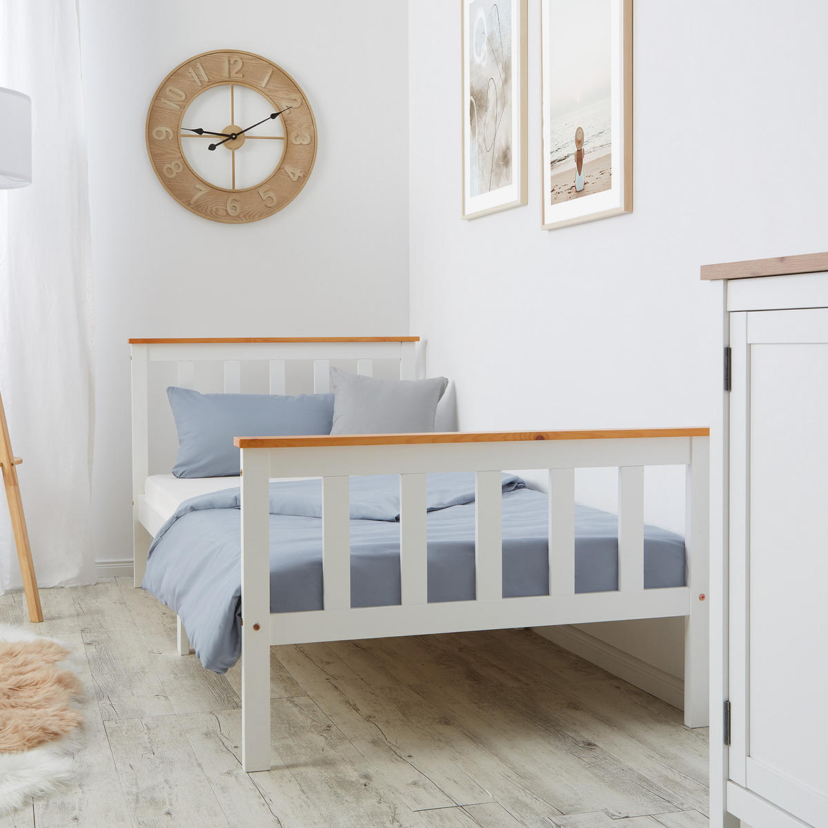 HOLZBETT Kinderbett 90/200 cm weiß - Weiß, Holz (90/200cm) - Homestyle4u