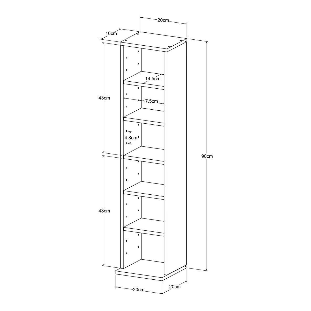 Schwarz, Holzwerkstoff (20/90/20cm) - [en.casa]