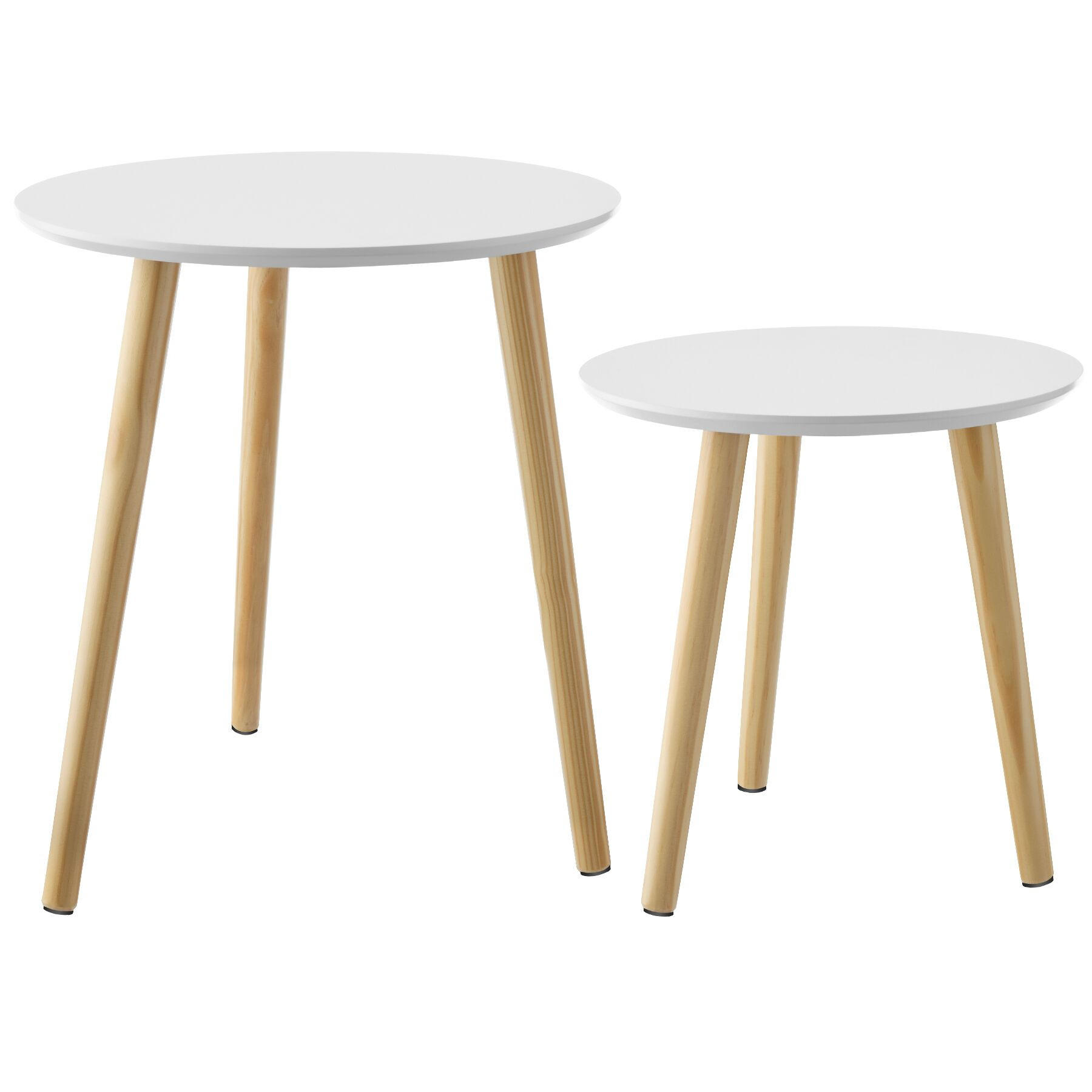 BEISTELLTISCH 2er Set Skaland,Belastbarkeit je 30 kg,braun/weiß - Braun/Weiß, Holz (46/46/50.5cm) - tectake
