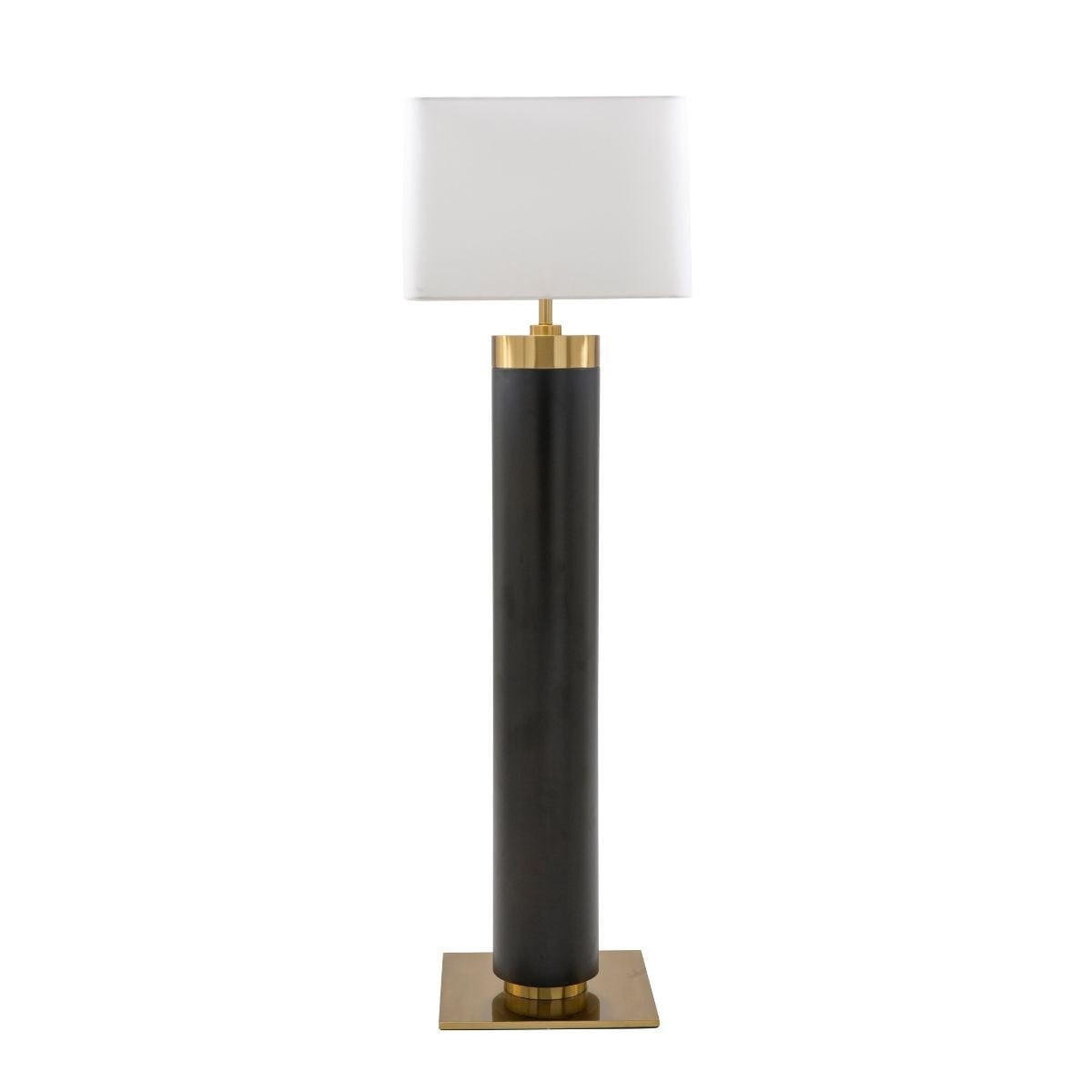 STEHLEUCHTE aus schwarzem metall mit messinggold-finish - vendome 50/50/165 cm - Schwarz, Metall (47/50/165cm) - Signature
