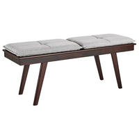 BANK Hellgrau Exton - Hellgrau/Braun, Holzwerkstoff (116/44/37cm) - Beliani