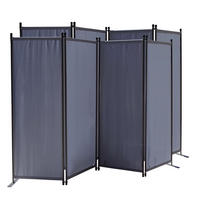 PARAVENT 2 Stück 4-tlg. 220x165 cm Grau - Grau, Metall (220/165cm) - QUICK STAR