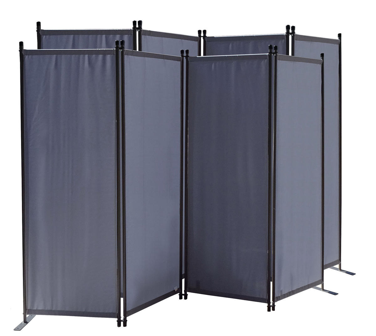 PARAVENT 2 Stück 4-tlg. 220x165 cm Grau - Grau, Metall (220/165cm) - QUICK STAR
