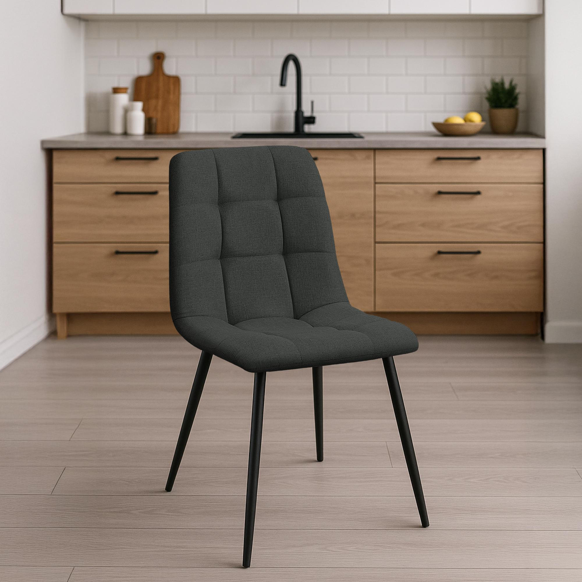 STUHL Stoff Dunkelgrau - Dunkelgrau, Textil/Metall (45/84/55cm) - CLP