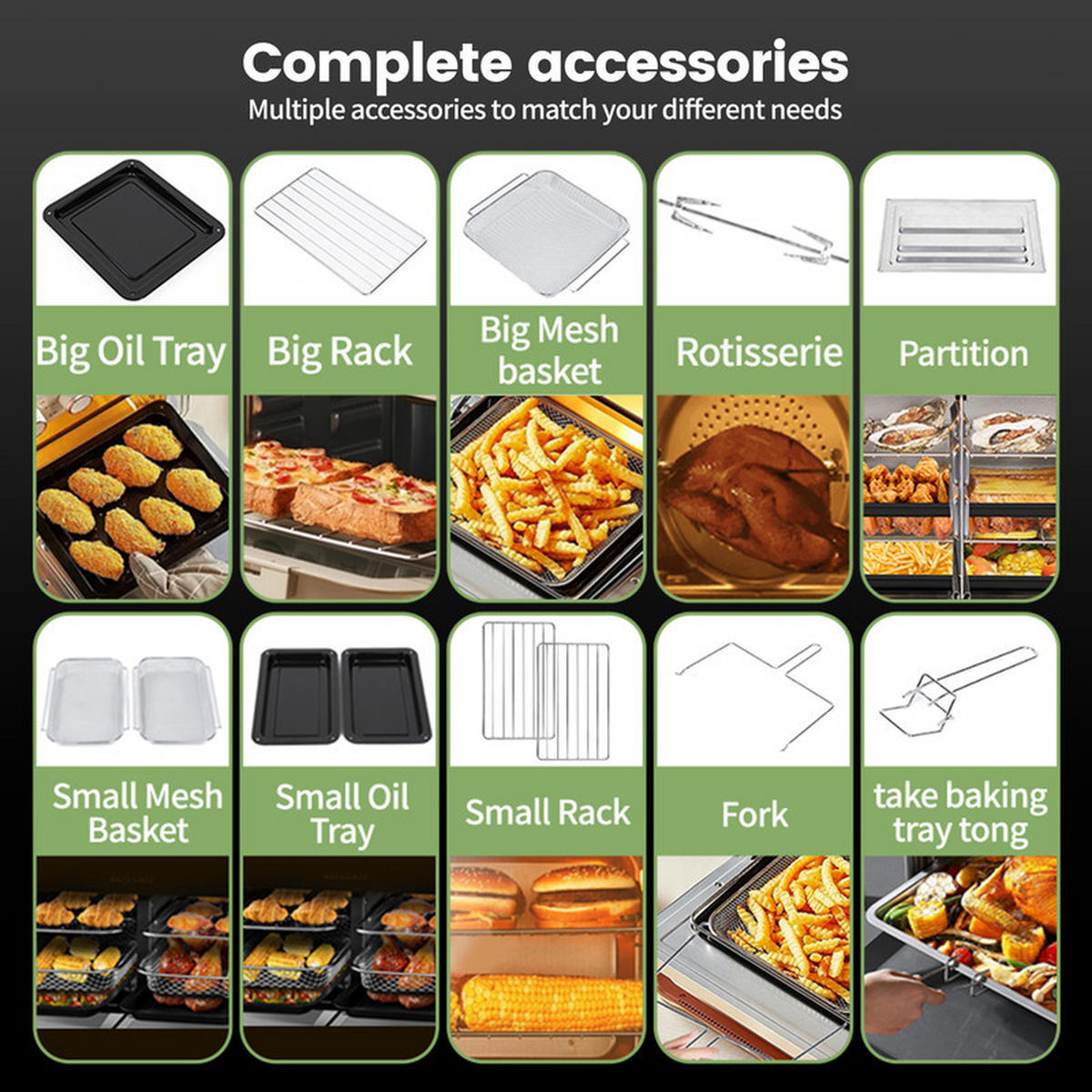 HEISSLUFTFRITTEUSE XXL – 23 L, 2200 W, 2 Zonen, 15 Programme, LED-Touchscreen, inkl. Rezeptbuch - Schwarz, Metall (39/39/40cm) - Kaket