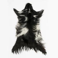 FELL Ziegenfell Schwarz-Weiß Naturfarben Teppich ca. 90 cm 1.Wahl - Schwarz/Weiß, Fell (50/90cm) - Provellus