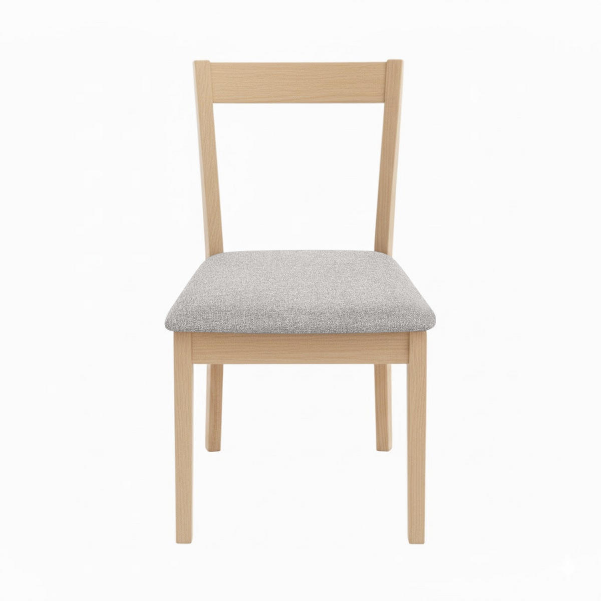 STUHL Moden mit Buchenholzbeinen, Polsterstuhl, Hellgrau - Buchefarben/Hellgrau, Holz (45/84/45cm) - Beautysofa