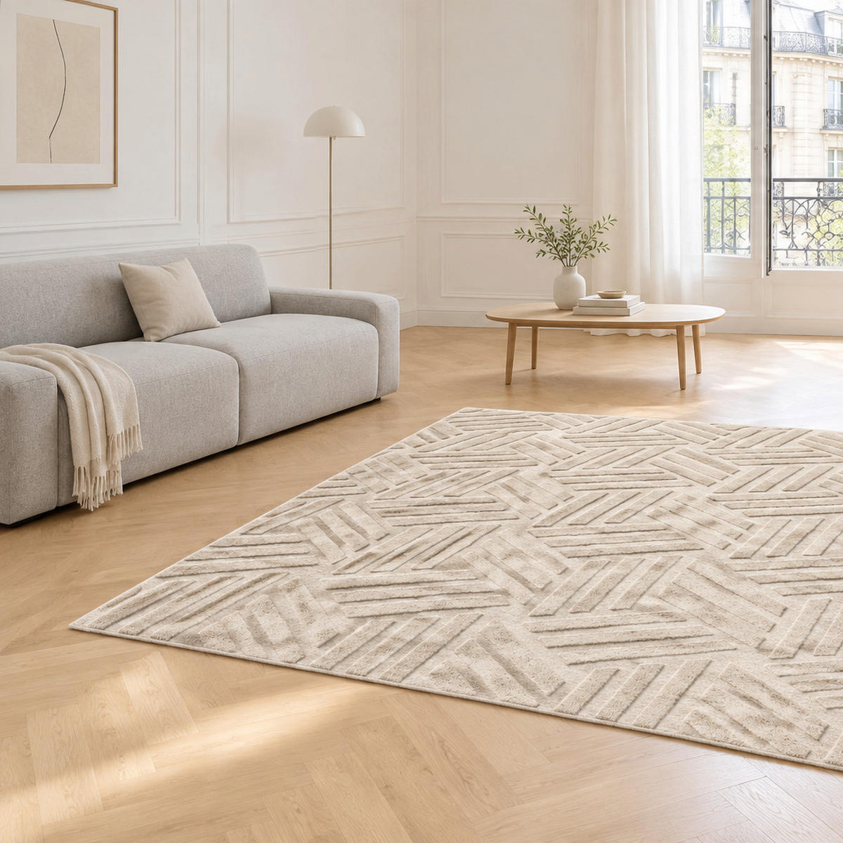 TEPPICH handgefertigt Natur beige - Beige, Naturmaterialien (120/170cm) - AFK Living