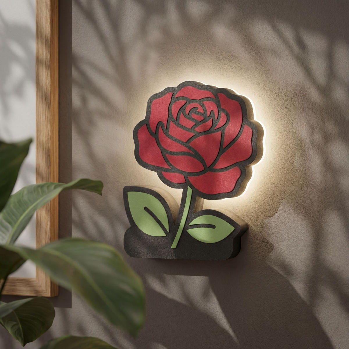 LED-WANDLEUCHTE 18.3/16.5/3.8 cm - Rot, Kunststoff (16.5/3.8/18.3cm) - Authentics