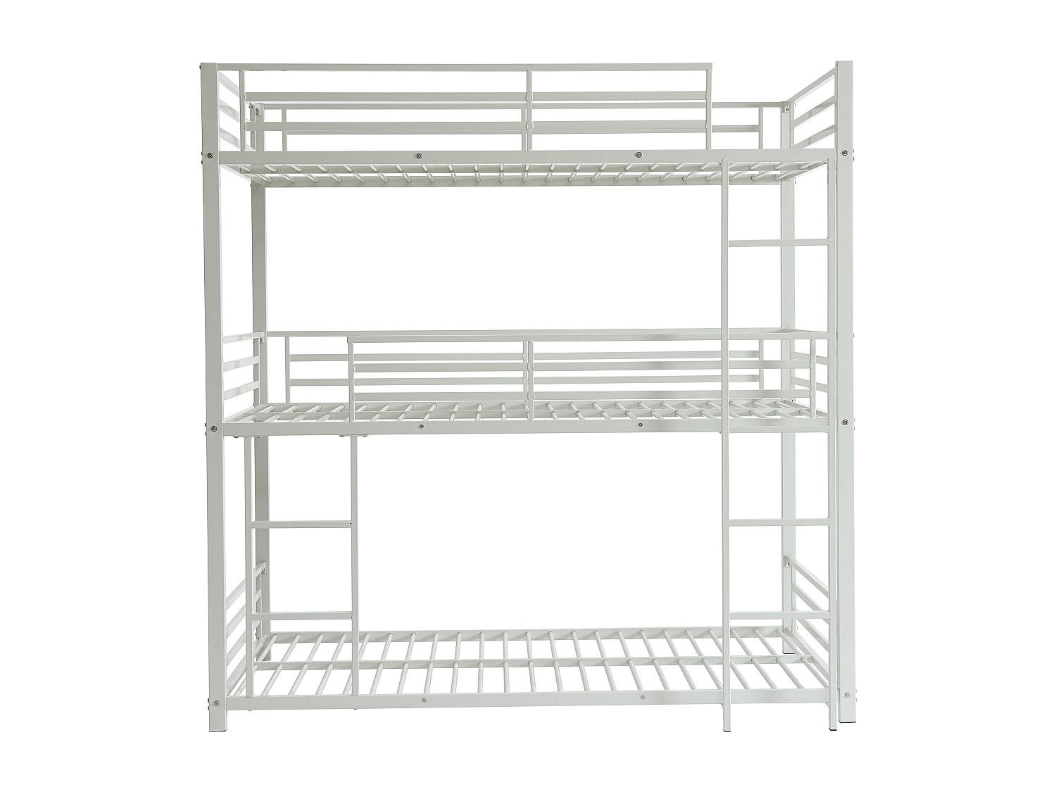 ETAGENBETT - 3 Personen - Metall - Weiß - - Weiß, Metall (90/190cm) - Vente-Unique