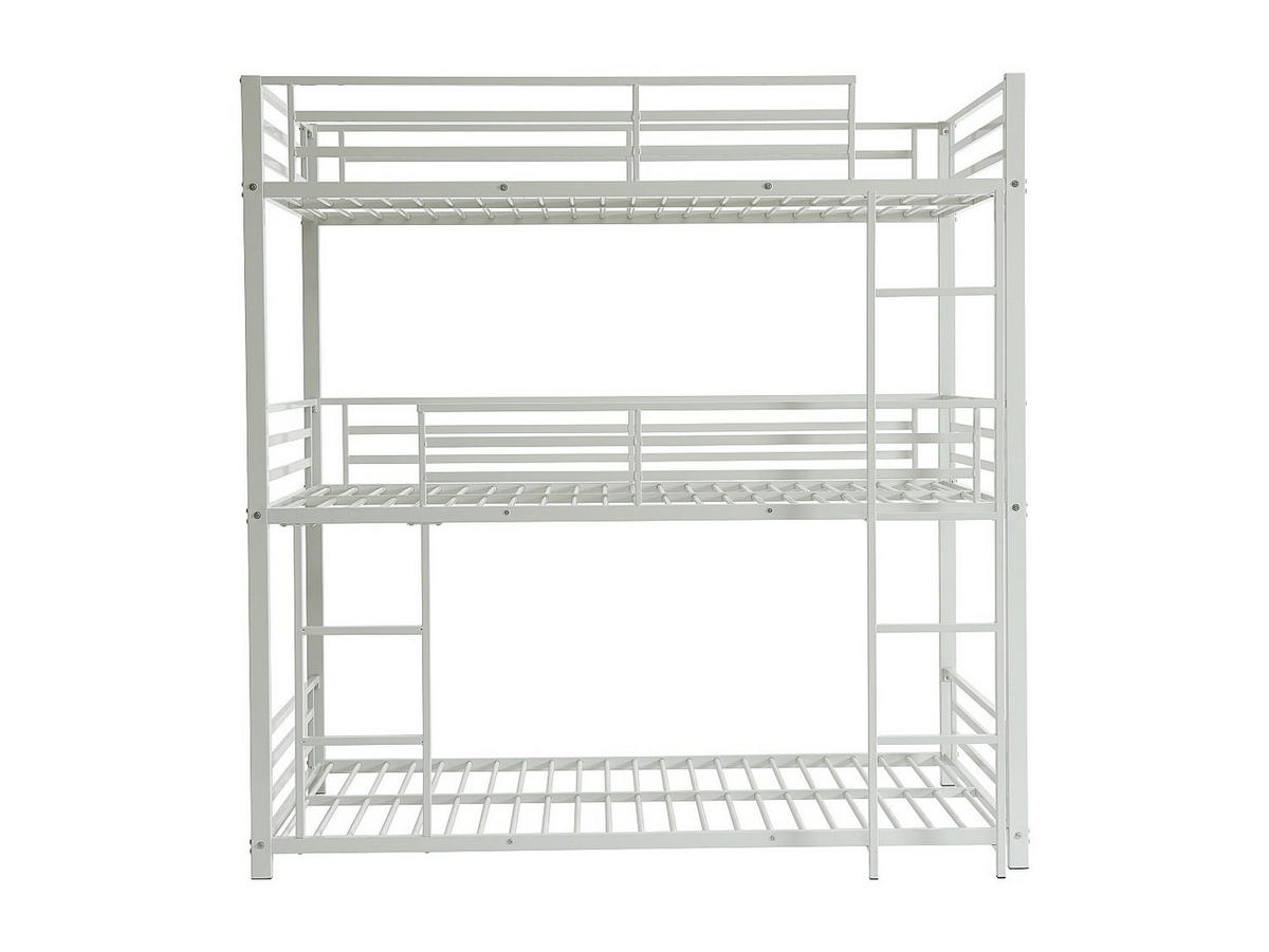ETAGENBETT - 3 Personen - 3 x 90 x 190 cm - Metall - Weiß - ELOUAN III - Weiß, Metall - Vente-Unique