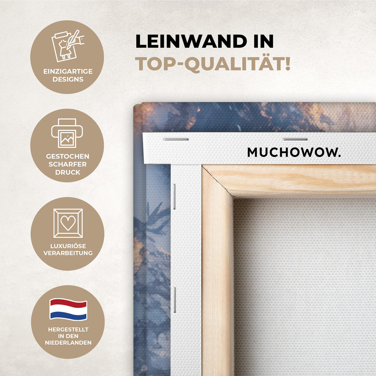 LEINWANDBILD Weihnachtszug - Schnee - Winter - Weihnachten 90x90 cm - Dunkelrot, Textil (90/90cm) - MuchoWow