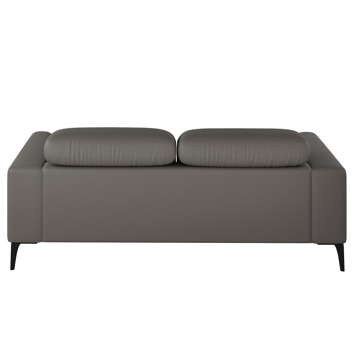 2-SITZER SOFA - Schwarz/Grau, Leder/Metall (170/73/107cm) - home24