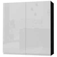 HÄNGESCHRANK Florence W4/90 Schwarz / RAL 9003 signalweiß HG 90 / 32,5 / 96cm - Weiß Hochglanz/Schwarz, Holz/Holzwerkstoff (90/96/32.5cm) - Feldmann-Wohnen