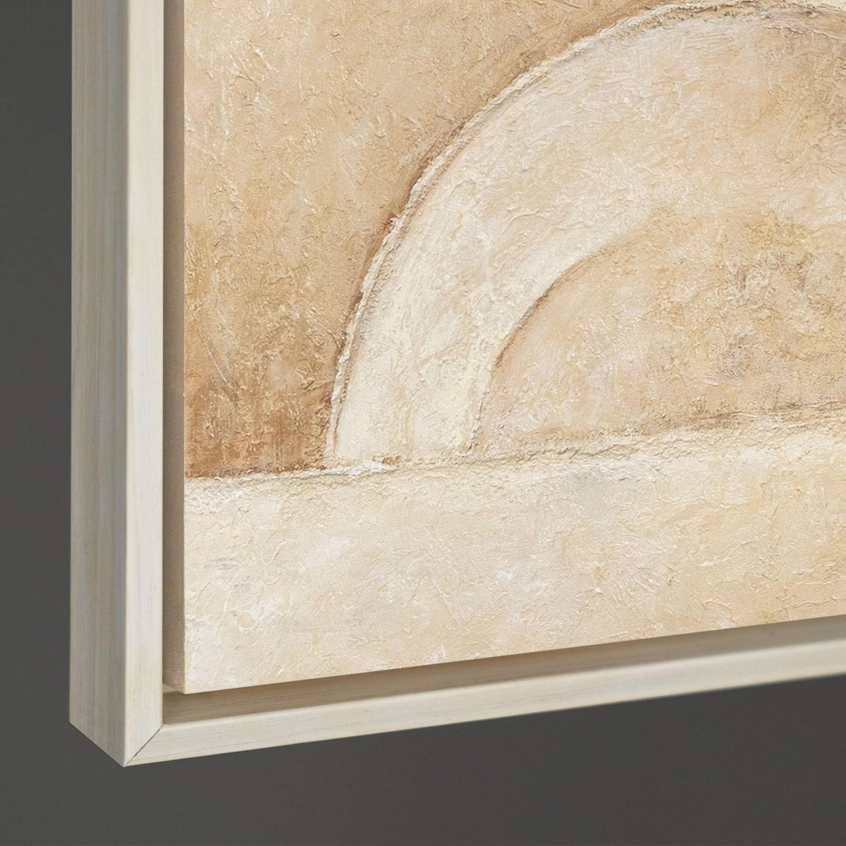 GEMÄLDE Raum der Formen Schattenfugenrahmen Beige 120x60 cm - Beige, Holz (120/60cm) - YS-art gallery
