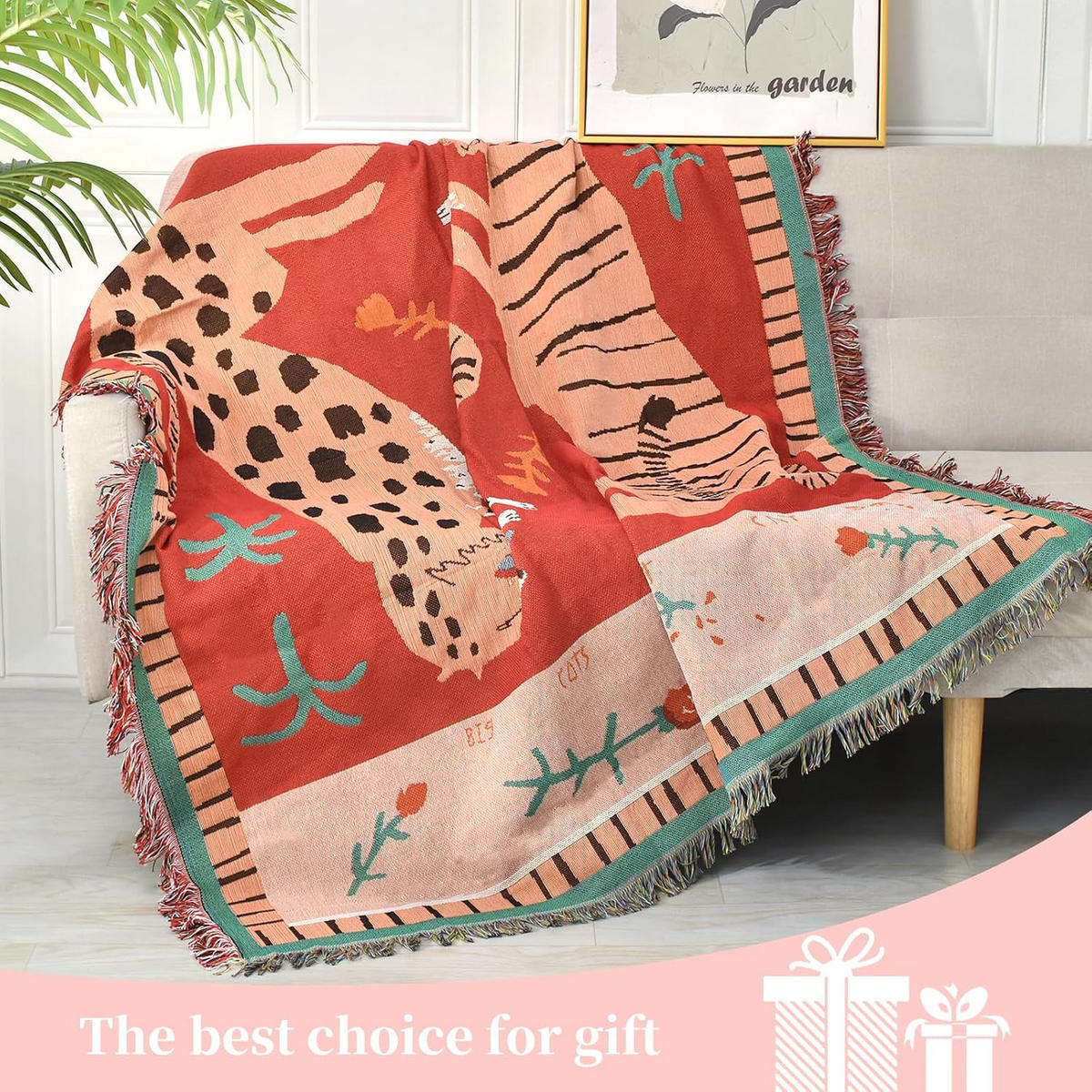 DECKE – 130 x 160 cm – Beidseitiges Muster - Rot, Textil (160/130cm)