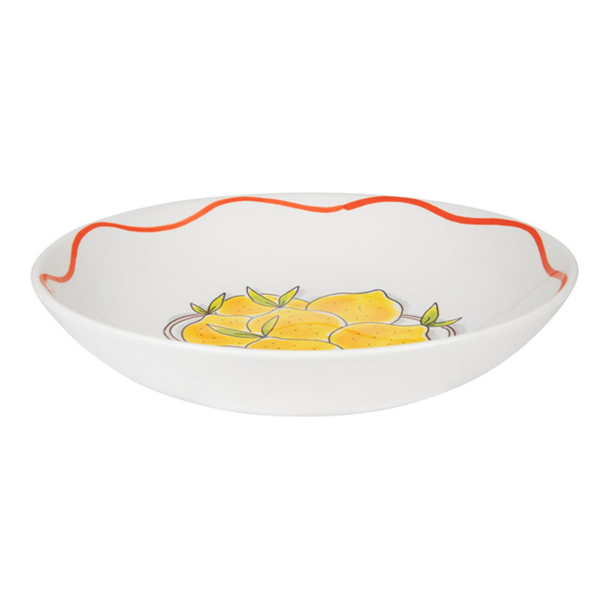 TIEFER TELLER Zitrone in Bunt - 23cm - Multicolor, Keramik (24/24/4.3cm) - Blond Amsterdam
