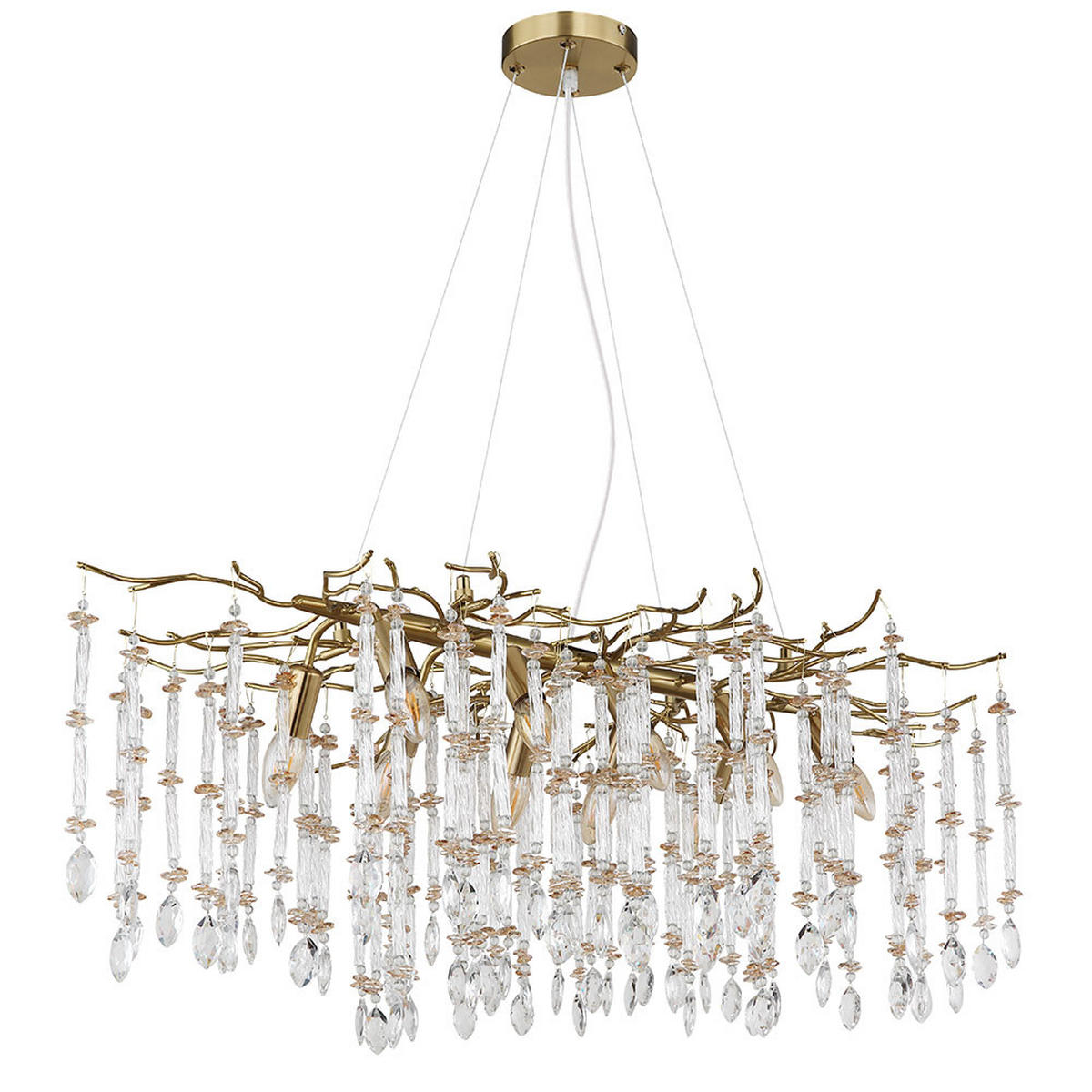 KRONLEUCHTER Glaskristall 10 flammig - Goldfarben, Glas (100/60/120cm) - Globo Lighting