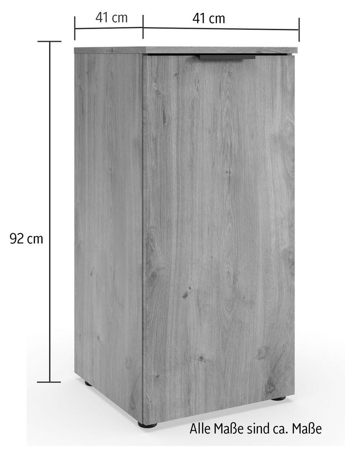 KOMMODE Level weiß 41 / 41 / 92cm - Weiß/Grau, Holz/Holzwerkstoff (41/92/41cm) - Wimex