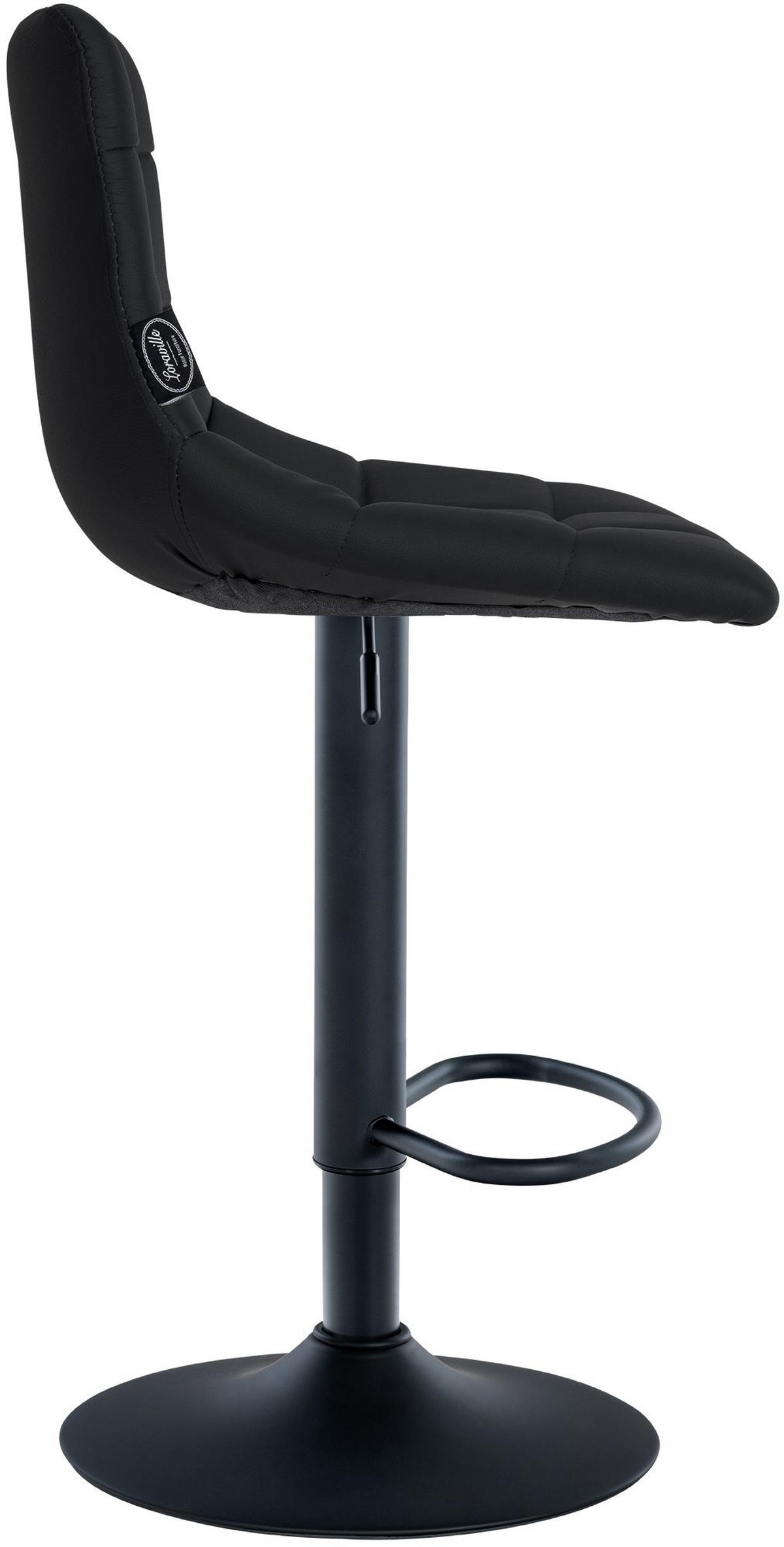 BARHOCKER Lederlook schwarz - Schwarz, Textil/Metall (43/87/46.5cm) - CLP