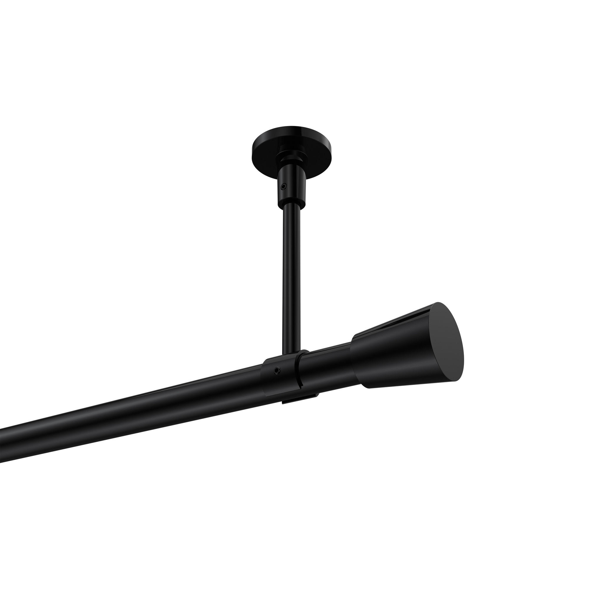 GARDINENSTANGE Sonette Sitra 260 cm (geteilt in 2 x 130 cm), 1-läufig, 20 mm Ø Schwarz - Schwarz, Metall (260cm) - INTERDECO