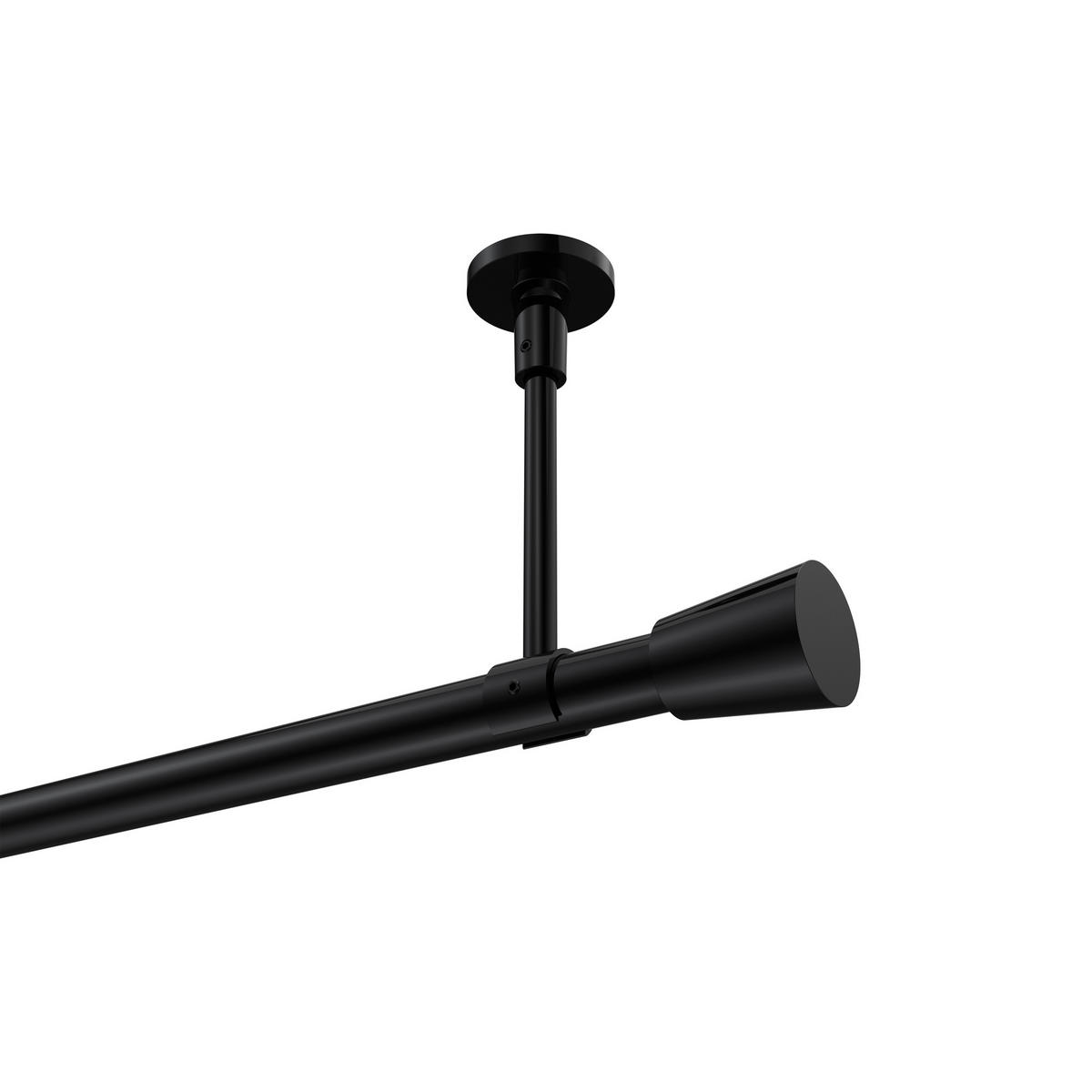 GARDINENSTANGE Sonette Sitra 260 cm (geteilt in 2 x 130 cm), 1-läufig, 20 mm Ø Schwarz - Schwarz, Metall (260cm) - INTERDECO