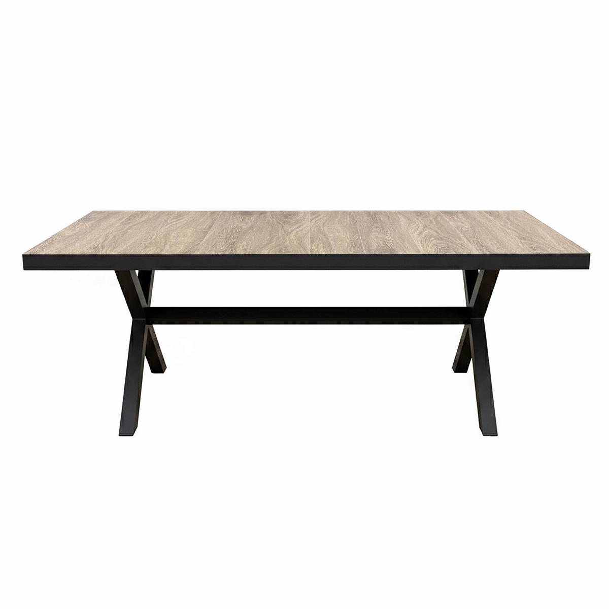 GARTENTISCH, Grau - Grau, Metall (201/100/74.5cm) - Oviala