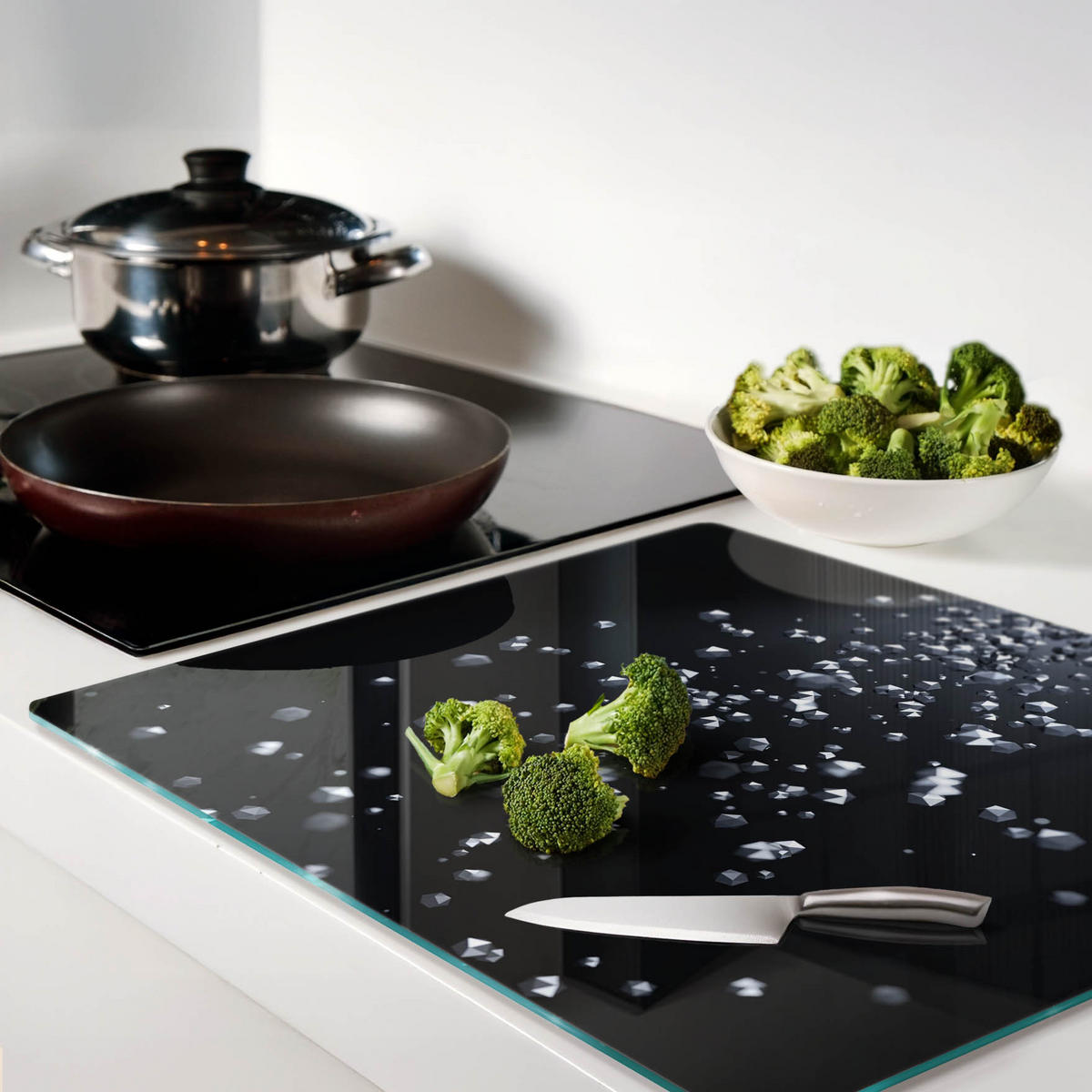GLASPLATTE 60x52 cm 3D - Schwarz, Glas (60/0.4/52cm) - TULUP