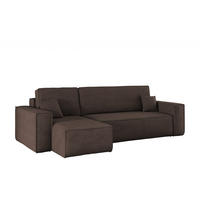 ECKSOFA Mit Schlaffunktion Und Bettkasten BEST Stoff Poso Dicker Cord Braun Links - Braun, Holz/Textil (142/244cm) - Kaiser Möbel