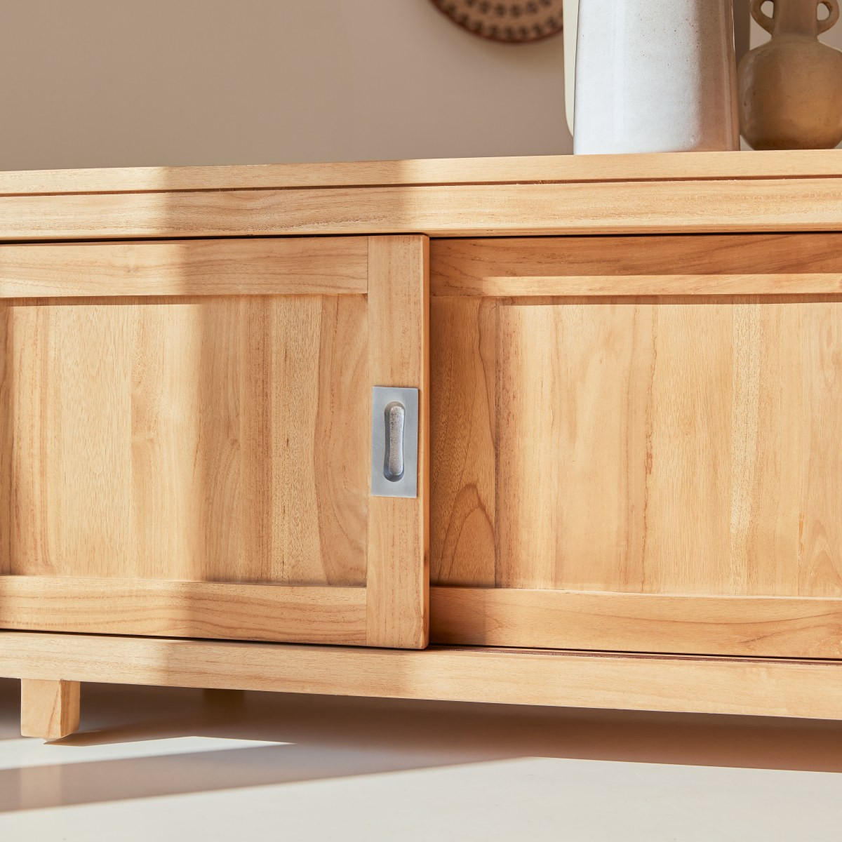 TV-SCHRANK Coffee Tek Natur aus Teak - Naturfarben, Holz (180/50/50cm) - Tikamoon