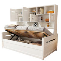 JUGENDBETT Schlafsofa 90/200 cm aus Kiefernholz mit hydraulischem Stauraum Weiß - Weiß, Holz (90/200cm) - Modenvie