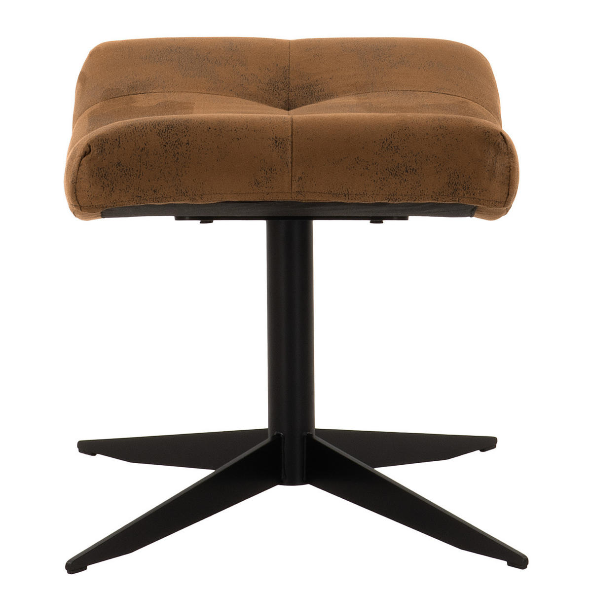 POLSTERHOCKER - Schwarz/Braun, Textil/Metall (67/47/50cm) - home24