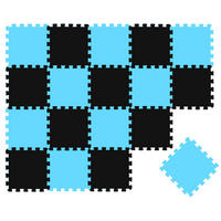 SPIELMATTE ab Null - 180/90 cm Puzzlematte Schwarz - Multicolor, Kunststoff (30/30cm) - Littletom